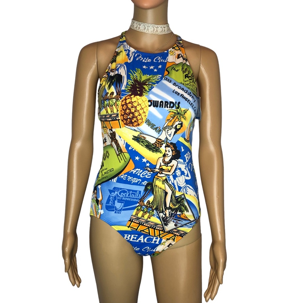 Kathy Ireland Vintage Hawaiian Tropical Swimsuit